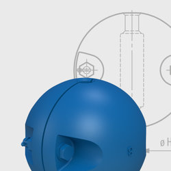 Teilbares Hakengeschirr (Split Overhaul Balls)